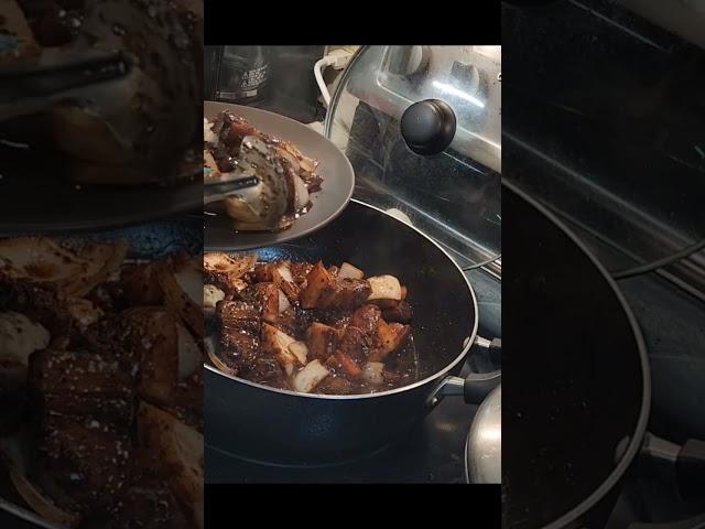 Pork Belly cook with pineapple  black beans