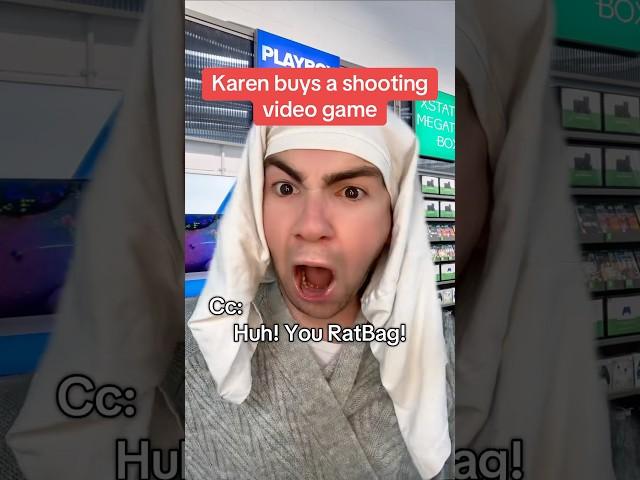 Karen buys a shooting video game