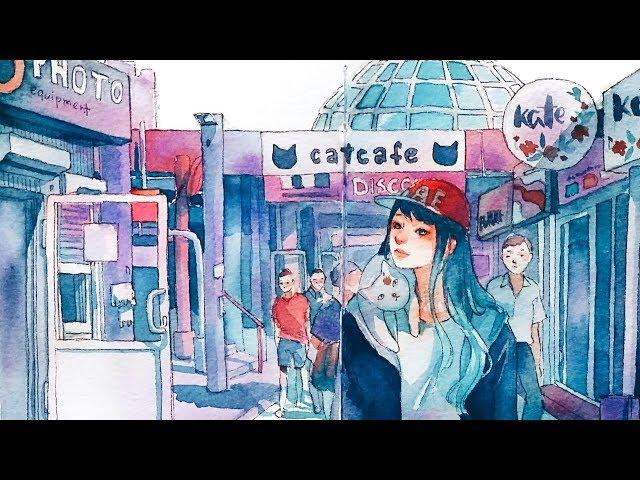 ON THE WAY HOME -Watercolor speedpaint-