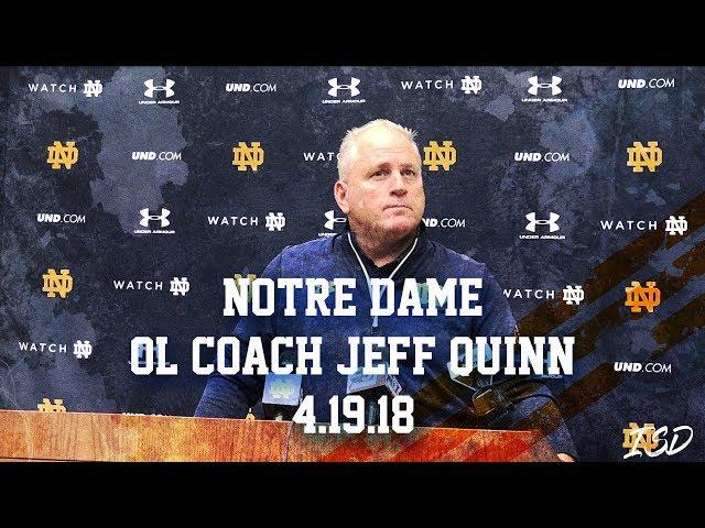 Notre Dame OL coach Jeff Quinn on how he's different than Harry Hiestand