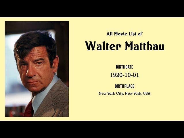 Walter Matthau Movies list Walter Matthau| Filmography of Walter Matthau