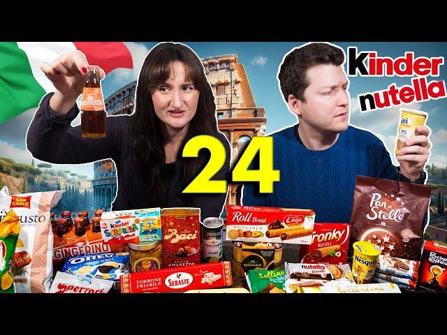 24 MUST Try Italian Snacks  | Americans Try Popular Italian Foods & Drinks