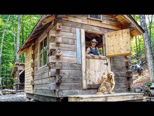 Building an Off Grid Timber Framed Handtool Workshop - Cedar shingle siding, Dutch door, Front porch