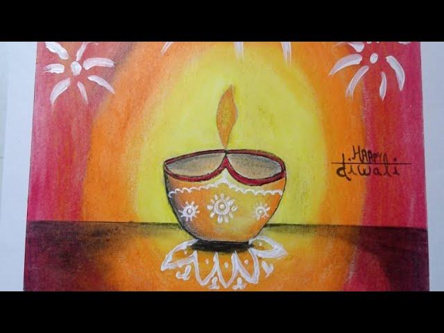 Diwali special painting /oil pastel drawing #Dahiya art studio 