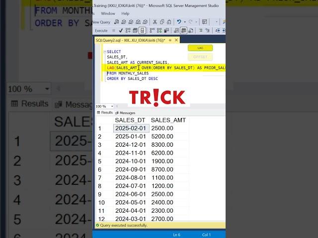 SQL Trick | Compare Sales This Year Vs Last Year for the Same Month
