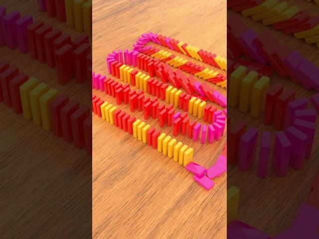 200 Colorful Dominoes Loop animation V19 #satisfying #dominoesshorts