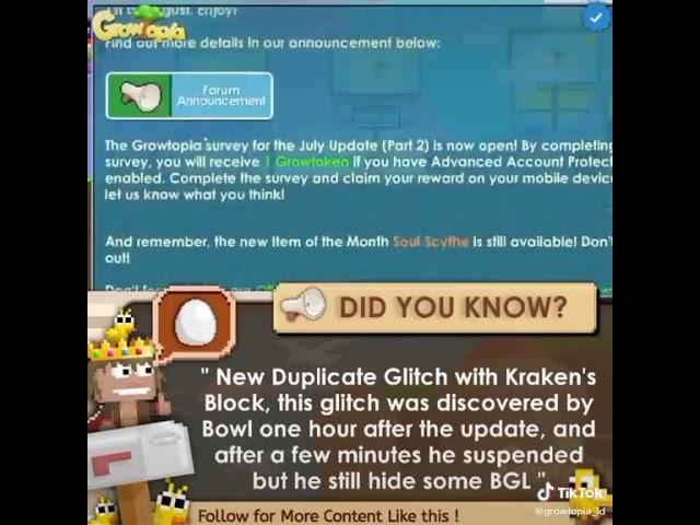 Growtopia New Duplicate Glitch with Kraken's Block