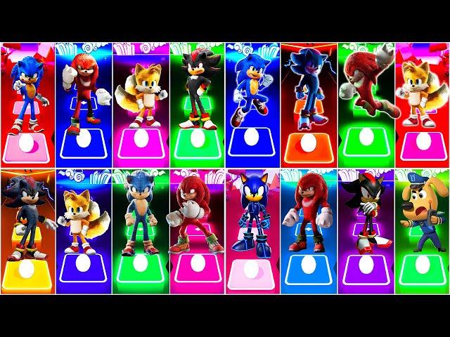 Sonic 3 vs Knuckles vs Shadow vs Sheriff Lablador Tiles Hop EDM Rush 