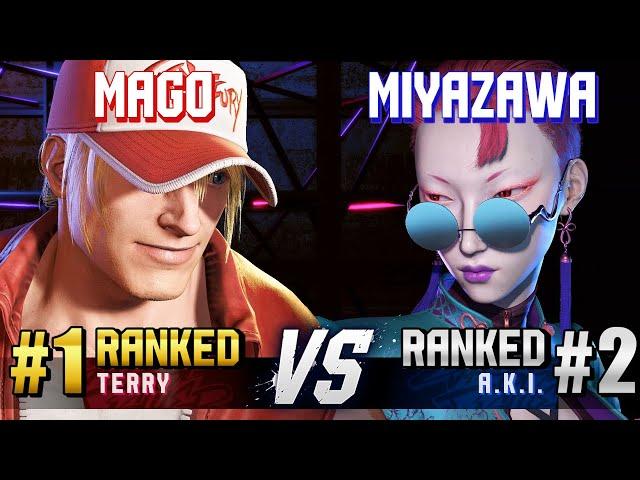 SF6 ▰ MAGO (#1 Ranked Terry) vs MIYAZAWA KIRYU (#2 Ranked A.K.I.) ▰ High Level Gameplay