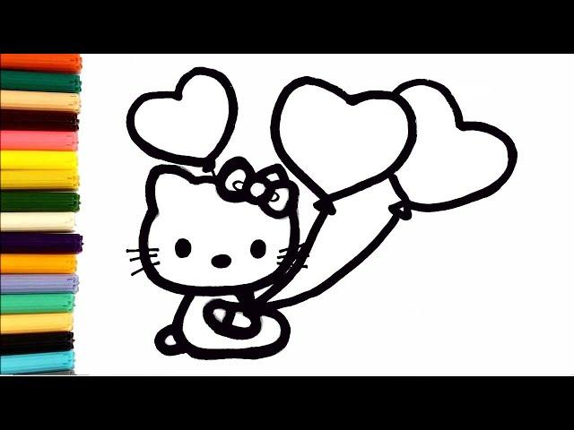 How to Draw Hello Kitty| Hello Kitty Easy Draw | Hello Kitty Art for Kids | for Kids | QOSHAQAN