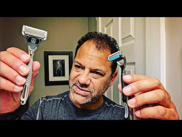 Harry’s chrome edition 5 blade razor vs. the SHAVELOGIC S5 — average guy tested #APPROVED #ShaveWars