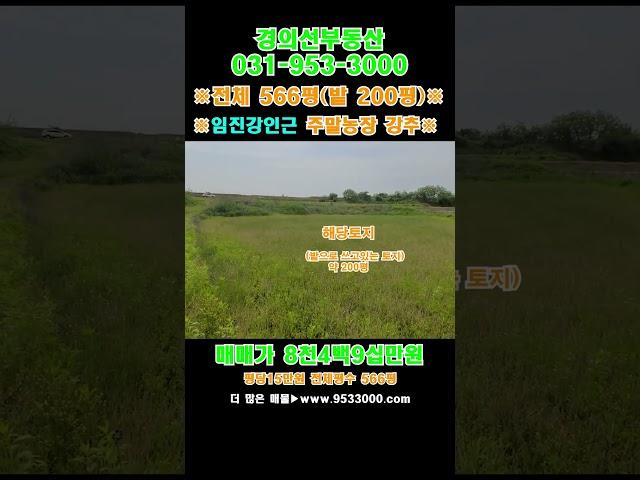 [파주주말농장] 임진강인근토지 1억이하 주말농장강추 #shorts