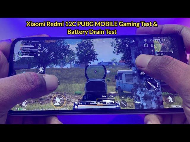 Xiaomi Redmi 12C PUBG MOBILE Gaming Test & Battery Drain Test  | Mediatek Helio G85