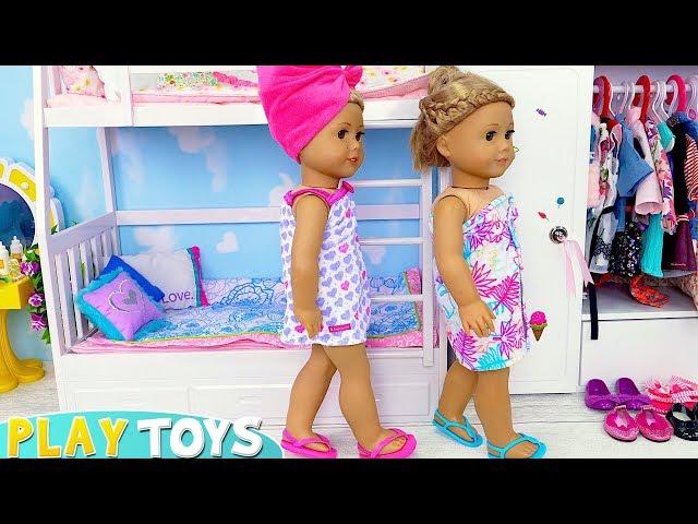 Baby Doll Morning Routine in Bedroom with Bunk Beds! Play Toys