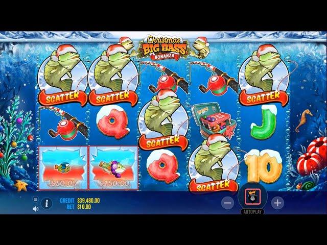 Christmas Big Bass Bonanza | 5 Scatters x10 Big Win!