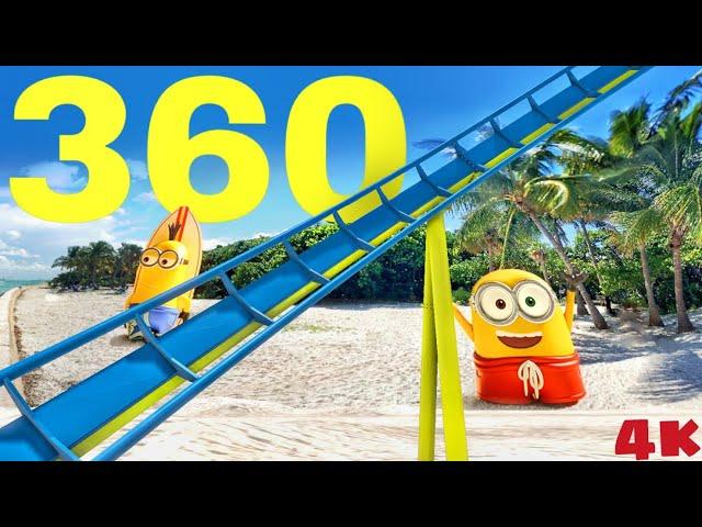 360 VR MINIONS Roller Coaster 🟨 Despicable Me Virtual Reality experience 4K ride 미니언 슈파배드 ミニオン