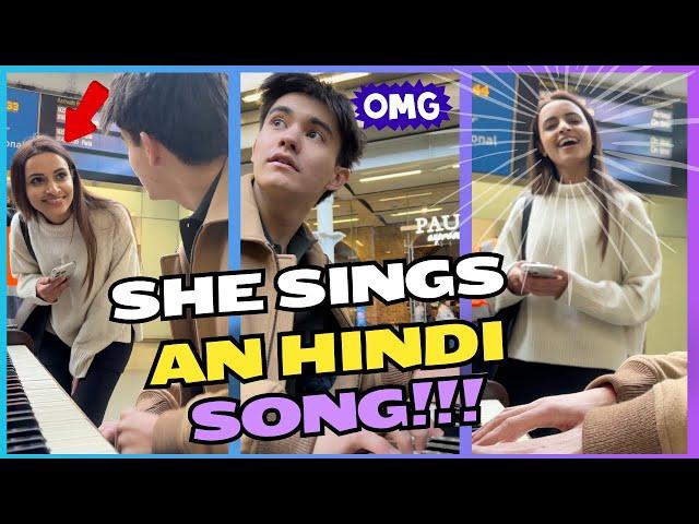 This GIRL SURPRISED me with one of the MOST FAMOUS HINDI SONG on a public piano️