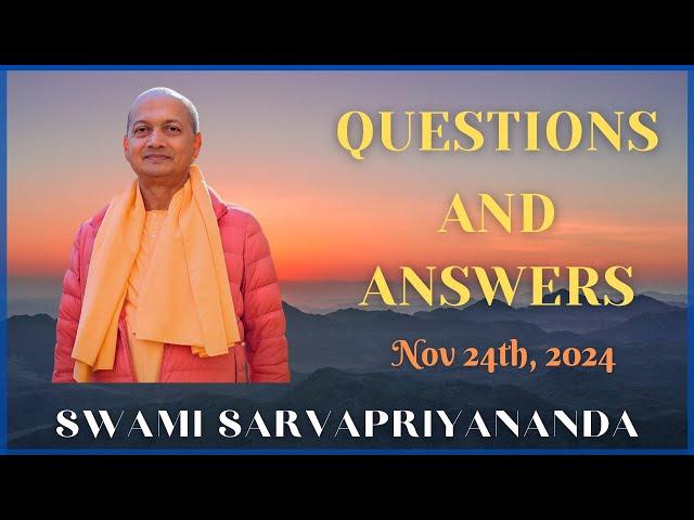 Ask Swami with Swami Sarvapriyananda | Nov 24th, 2024