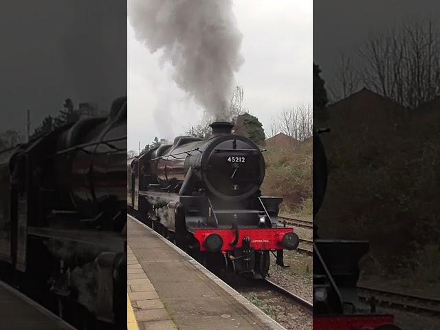 45212's Fierce Bark at Leicester! #railway #train #steam #power #shorts