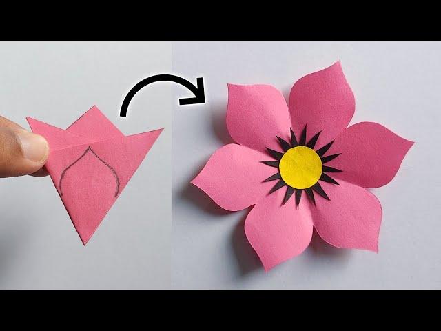 Easy Paper Flower Craft | Flower Making With Paper | Paper Flower Making Step By Step