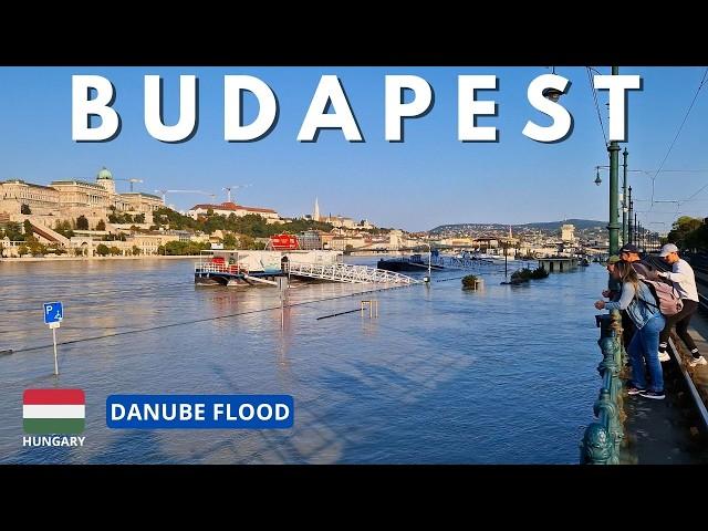 BUDAPEST DANUBE FLOOD 4K Walking Tour | River Overflows the Embankment | 19th September 2024