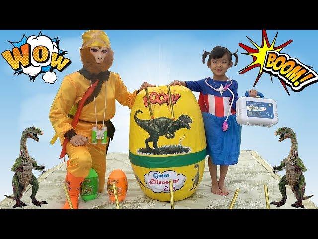 Sinh Nhật Trứng Khủng Long Khổng Lồ - GIANT EGG SURPRISE OPENING  AnAn ToysReview TV 