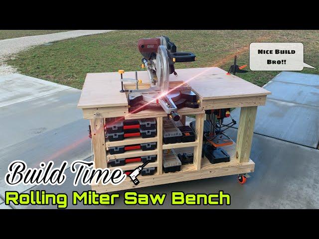 HOW TO BUILD A ROLLING MITER SAW WORKBENCH: So Easy And It Doesn't Require A Lot Of Materials.