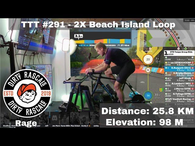 Zwift Team Time Trial TTT # 291 - 2X Beach Island Loop - Nov.14/24