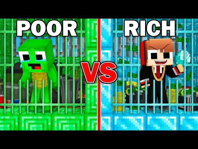 Mikey POOR vs JJ RICH Prison Survival Battle in Minecraft (Maizen)