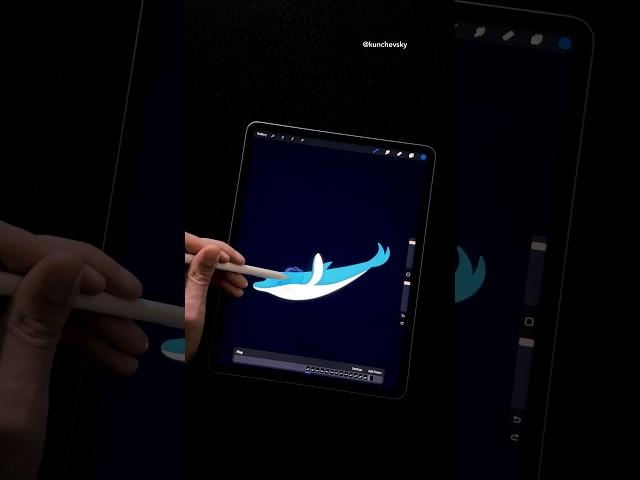 New Dolphin Animation in Procreate 🩵 #procreate #animation
