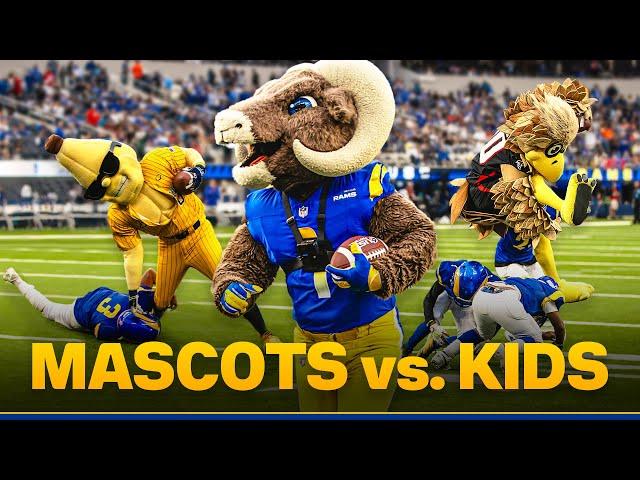 Mascots vs. Kids Full Game Replay | Rampage + Friends HURDLE, TRUCK, & PANCAKE Peewee Football Team