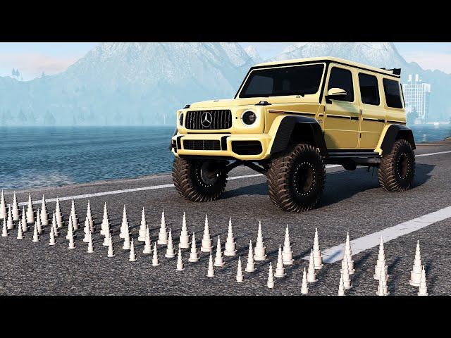 Cars vs Spikes TRAP ▶️ BeamNG Drive - (Long Video SPECIAL)