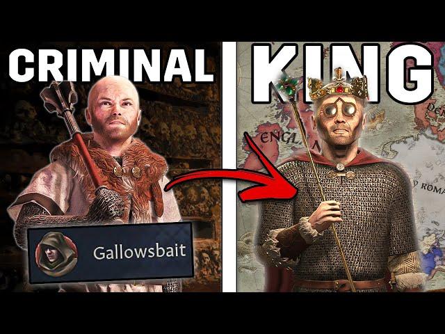 I went from LANDLESS CRIMINAL to KING in CK3