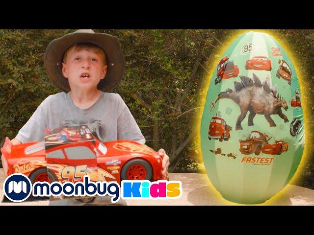 GIANT EGG SURPRISE: Cars 3 Edition @TRexRanch | Jurassic TV | Dinosaur Videos