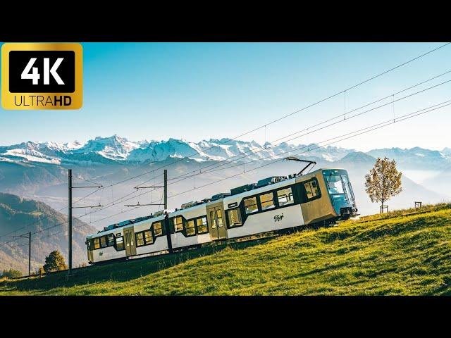 4K Train Driver View - Rigi to Vitznau Switzerland | Cab Ride - Driver POV | 4K UHD