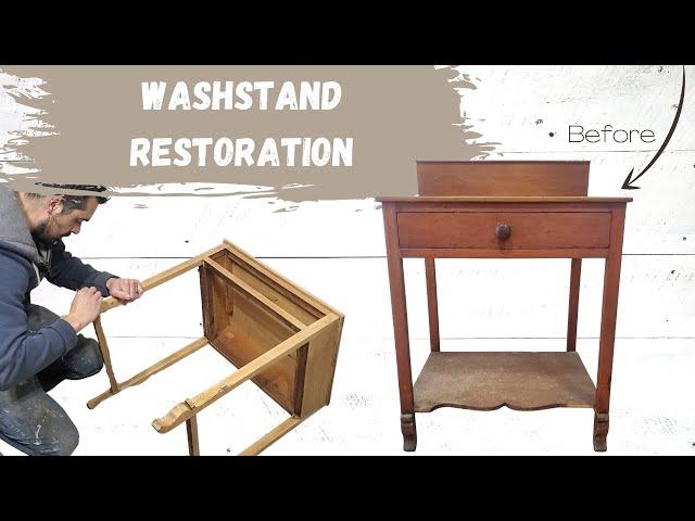 Refinishing an Antique Washstand // Furniture Restoration