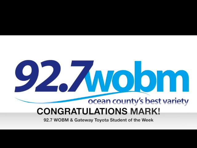 92.7 WOBM & Gateway Toyota Student of the Week Mark Baker