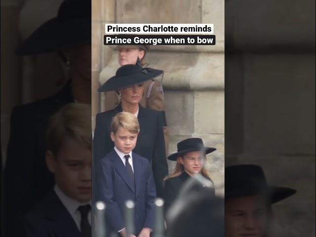 Princess Charlotte tells Prince George when to bow at Queen Elizabeth's State Funeral