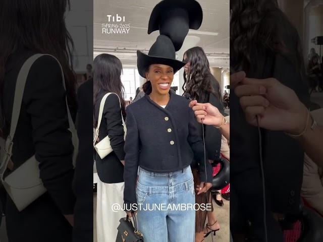 A talk with @juneambrose65 at Tibi’s Spring 2025 Runway Show. #nyfw
