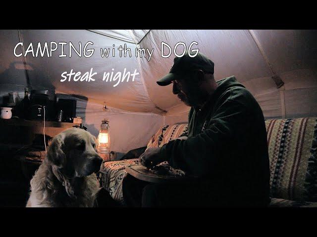 Rain Storm Camping with my Dog | Meat Feast