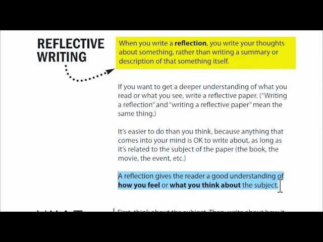 Writing a reflection