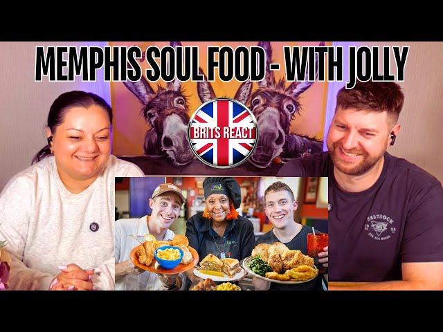 BRITS REACT | Brits try Memphis Soul Food for the first time! | BLIND REACTION