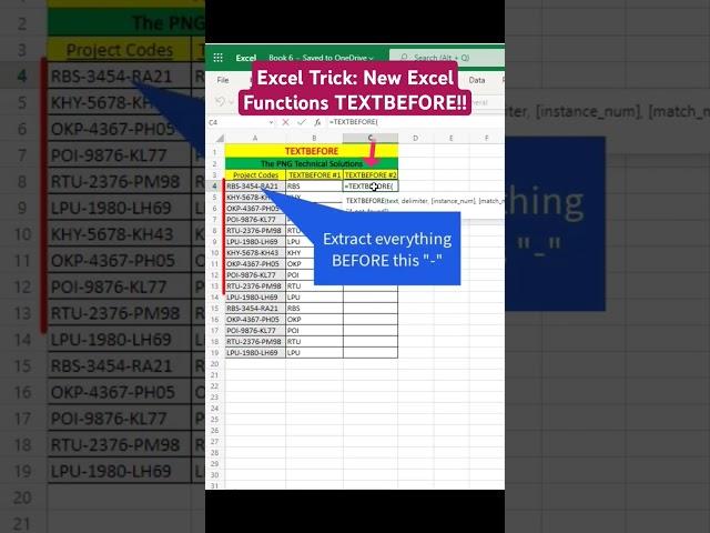 Excel Trick: New Excel Functions TEXTBEFORE!!#shorts, #newfunction, #textbefore