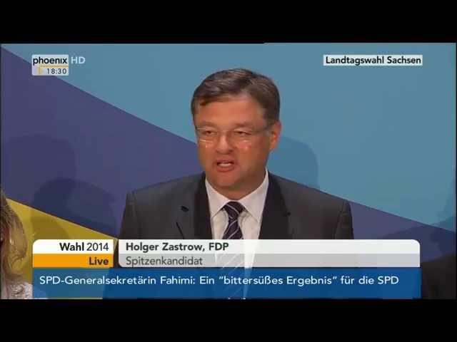 Landtagswahl Sachsen: Statement des FDP-Spitzenkandidaten Holger Zastrow am 31.08.2014