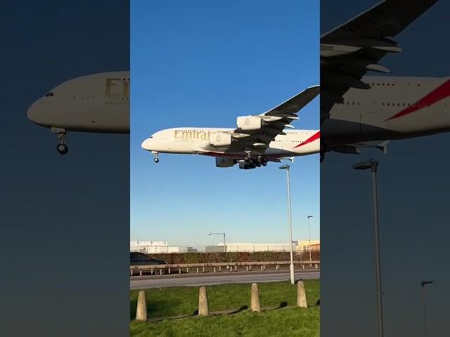 Winter’s Morning Emirates A380 Arrival At Heathrow Airport #emirates #A380 #LHR #heathrow  #aviation