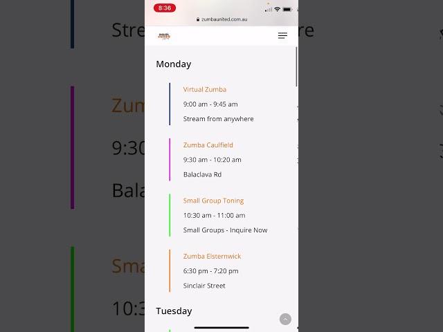 How to book online for United By Keren Zumba Classes