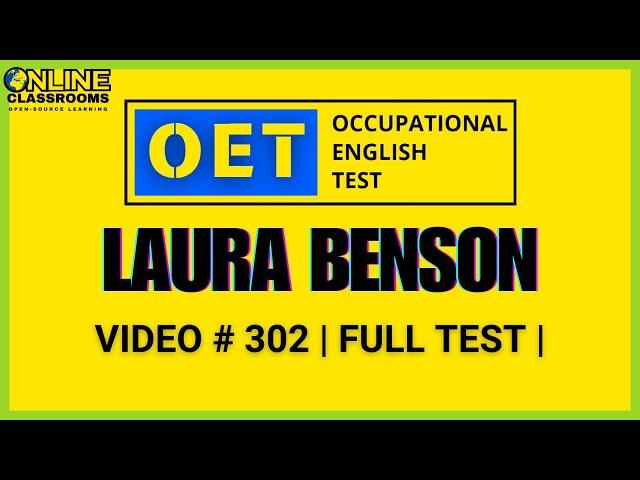 OET Listening Test | Laura Benson | OET 2.0 Online Classroom  #OET