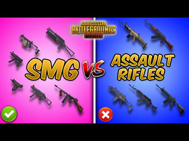 SMGs vs Assault Rifles in Close Range (PUBG MOBILE) Weapon Comparison (Tips and Tricks) Guide