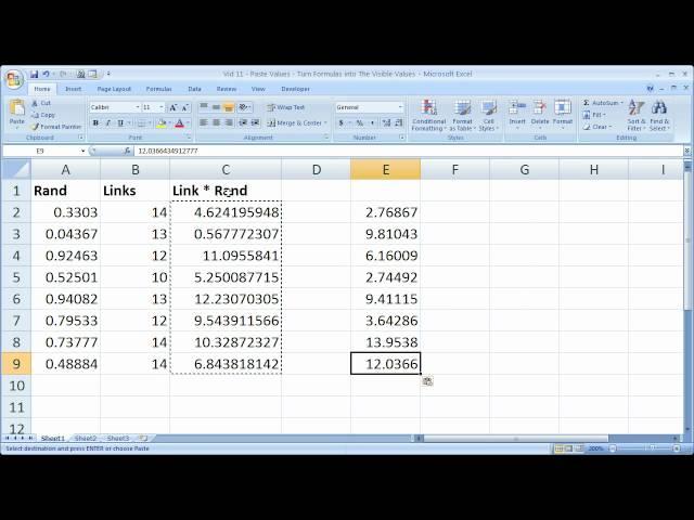 Excel Tips 11 - Paste Values in Excel - Replace Formulas with Values