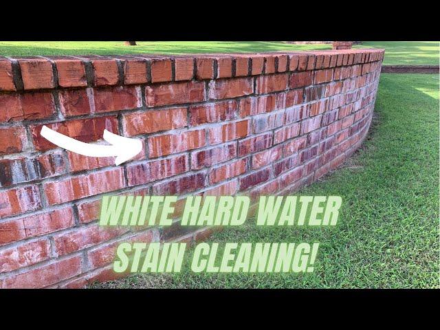 Hard water white stains cleaning on brick #powerwashing #edmond #oklahoma